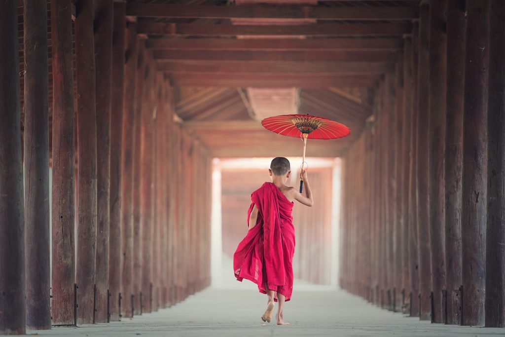 Child with umbrella